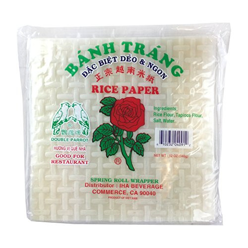 12 Ounce Red Rose Banh Trang Spring Rolls Paper Wrapper Roll Rice Paper Square Shape 22 Centimeters