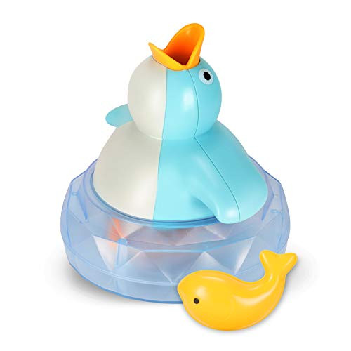 NUYYUN Bath Toys for Kids Baby Fun Squirt Water Bathtub Toys for Toddlers Floating Penguin Bath Toys with Music and LED Light Water Float Bath Toys for Toddlers 1-3 Baby