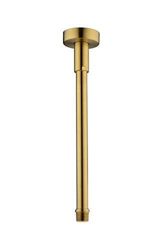 HANEBATH Brass 12 Inch Ceiling Mount Shower Arm and Flange  Brushed Gold