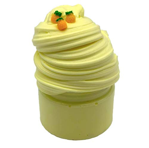 8oz Yellow Mango Fluff Butter Slime  FREE SHIPPING   Pineapple Tropical fruit  stretchy  Inflation  Soft  Fun Slime  DIY KIT