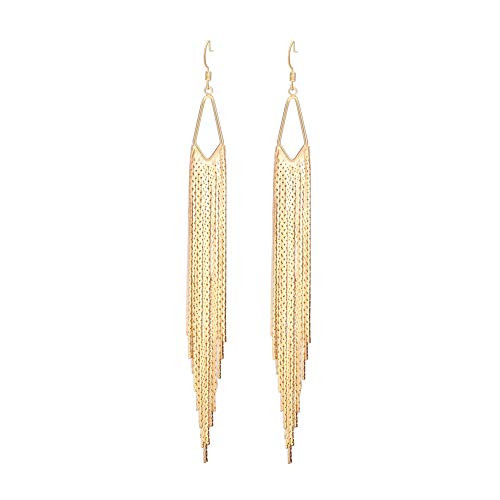 Long Drop Dangle Tassel Earrings for Women Fashion 18k Gold Sleek Chain Boho Statement Earrings Trendy Jewelry Gifts for Her Long Drop Dangle Tassel Earrings for Women Fashion 18k Gold Sleek Chain Boho Statement Earrings Trendy Jewelry Gifts for Her