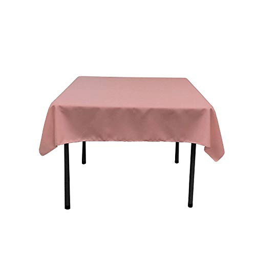 KS Linens Polyester Square Tablecloth 42 inch x42 inch   Dusty Rose
