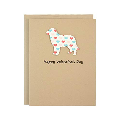 Golden Retriever Valentine s Day Greeting Card   Handmade Dog Valentine Notecard   Colored Hearts   Single Card or 10 Pack   Choose Phrases