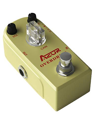 AZOR Vintage Overdrive Classical Electronic Guitar Effect Pedal with True bypass Aluminum Alloy Golden