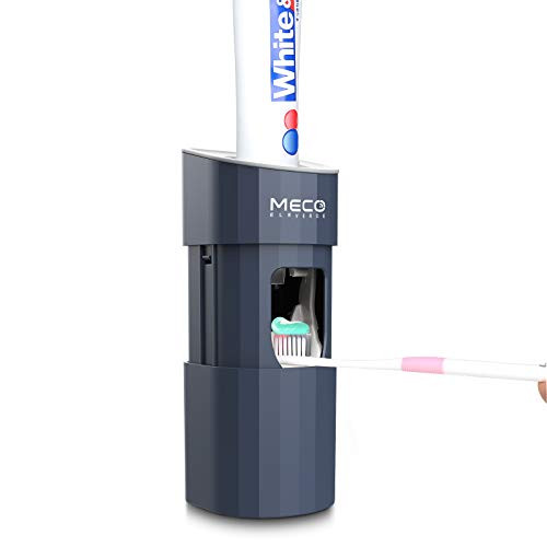 MECO Toothpaste Dispenser  Toothpaste Squeezer Automatic Hands-Free Wall Mounted for Washroom Shower Bathroom  Blue