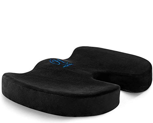 HOKEKI Seat Cushion Memory Foam Coccyx Cushion Designed for Back  Hip  and Tailbone Pain - for Office Chair Car Seat  Wheelchair  Black