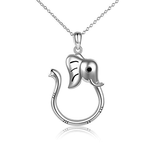 YFN Ring Holder Necklace Sterling Silver Elephant Ring Holder Pendant Necklace Elephant Jewelry Gifts for Women YFN Ring Holder Necklace Sterling Silver Elephant Ring Holder Pendant Necklace Elephant Jewelry Gifts for Women