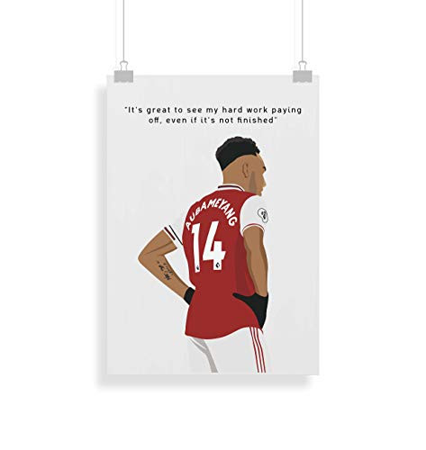 Aubameyang Quote Print Arsenal Soccer Poster
