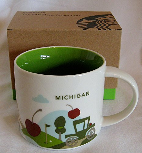 Starbucks Coffee Mug You Are Here Collection, Michigan, 14 oz