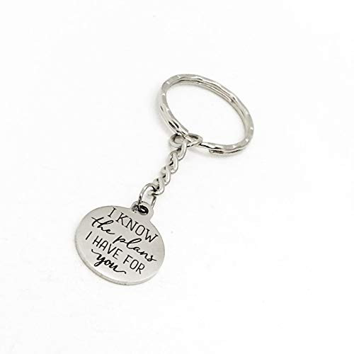 Faith Gift  I Know The Plans I Have For You Keychain  Jeremiah 29 11 Charm Keychain  Faith Keychain  Christian Gift  Faith Quote