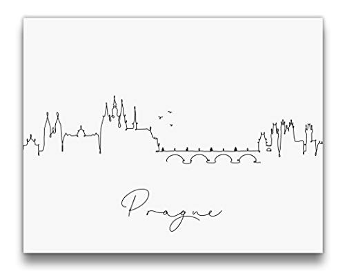 Prague Skyline Pen and Ink Line Drawing Wall Decor Black and White 14x11 UNFRAMED Modern Minimalist Print Czech Cityscape Wall Art Prague Skyline Pen and Ink Line Drawing Wall Decor Black and White 14x11 UNFRAMED Modern Minimalist Print Czech Cityscape Wall Art