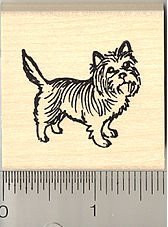 Cairn Terrier Rubber Stamp - Wood Mounted