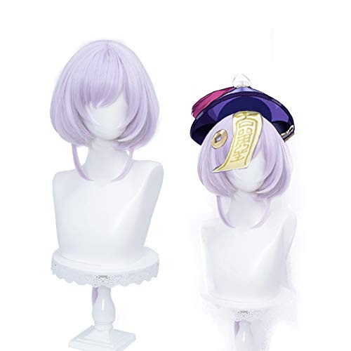 Light Purple Cosplay Wig for Game Genshin Impact Lolita Purple Bob Braid Party Harajuku Hair  Qiqi-Light Purple