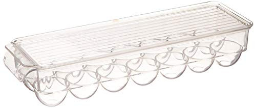 Greenco Stackable Refrigerator Egg Storage Bin with Lid  Stores 14 Eggs  Clear 2 Pack 4.5 inches