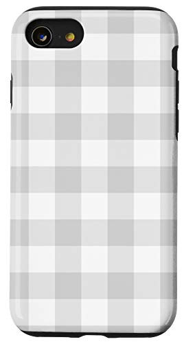 iPhone SE  2020    7   8 Gray Gingham Plaid Rustic Pattern AEH581 Case