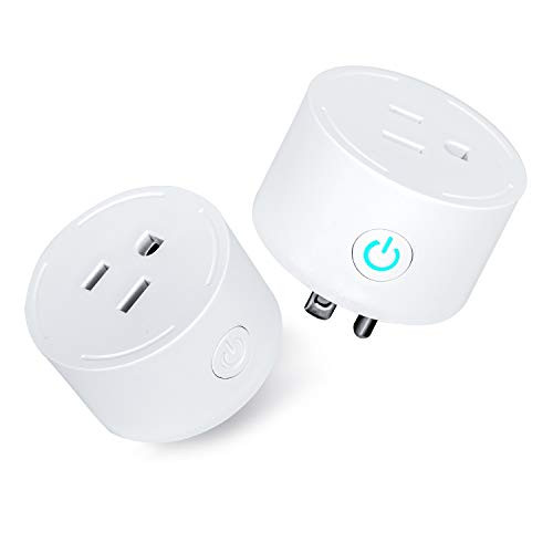 YUSING WiFi Smart Plug  Smart Home Outlet Compatible with Alexa  Echo  and  Google Home  Remote Control Plugs with Timer Function 2 Pack