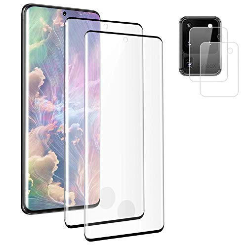 2 Plus2 Pack   Tempered Glass Screen Protector for Samsung Galaxy S20 Ultra  6.9 inch   Ultrasonic Fingerprint Compatible 9H Hardness  No Bubbles  Anti-Scratch for Galaxy S20 Ultra 5G Screen Protector