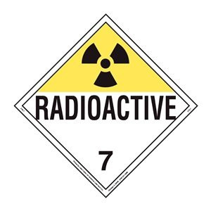 Labelmaster Z-PVAR Radioactive Hazmat Placard, Worded, Permanent Vinyl (Pack of 25)