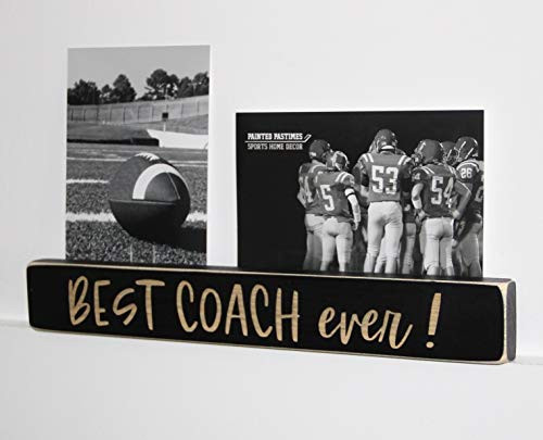 Best Coach Ever - Photo Display Wood Sports Sign - Football