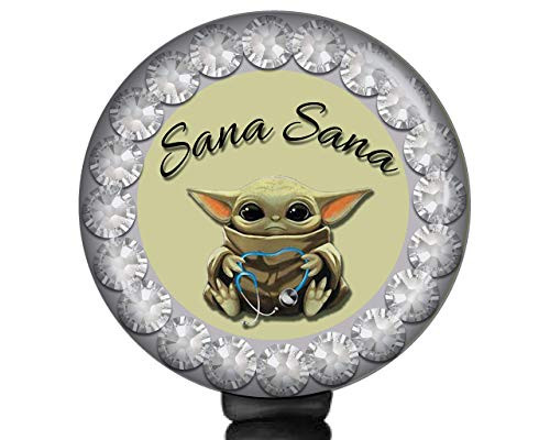 Sana Sana Baby Yoda Badge Reel Star Wars ID Holder