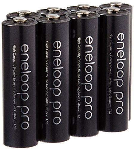Eneloop Pro AA High Capacity Ni-MH 2550mAh (Min. 2450mAh) Pre-Charged Rechargeable Battery with Holder Pack of 8
