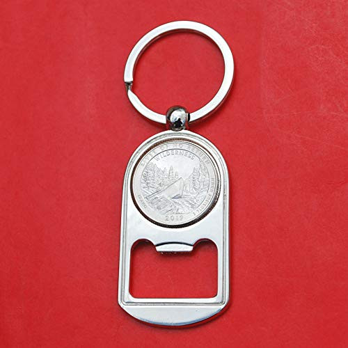 US 2019 Frank Church River of No Return Wilderness  IDAHO  Quarter BU Uncirculated Coin Silver Tone Key Chain Ring Bottle Opener NEW - America the Beautiful