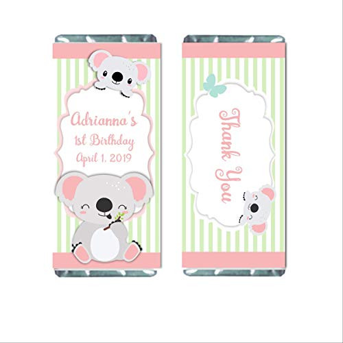 Koala Personalized Candy Bar Wrappers for Chocolate Labels for Hershey Bars Party Favors for Kids Birthday Pack of 20 Koala Personalized Candy Bar Wrappers for Chocolate Labels for Hershey Bars Party Favors for Kids Birthday Pack of 20