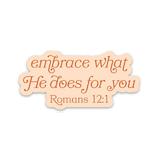 Christian stickers   Faith decals   Jesus sticker of Bible verse quotes Roman 12 1   Bible journal decals   Christian gifts