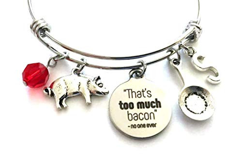 That s Too Much Bacon Said No One Ever Charm Bracelet Personalized Expandable Stainless Steel Bangle