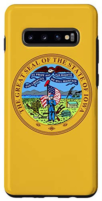 Galaxy S10 Plus State of Iowa Seal Flag - I Love my Home Country Case