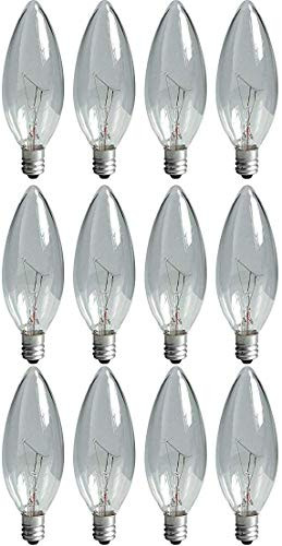 GE Lighting Touch Light 40-Watt 370-Lumen Specialty B10 Light Bulb  Crystal Clear  12 Bulbs