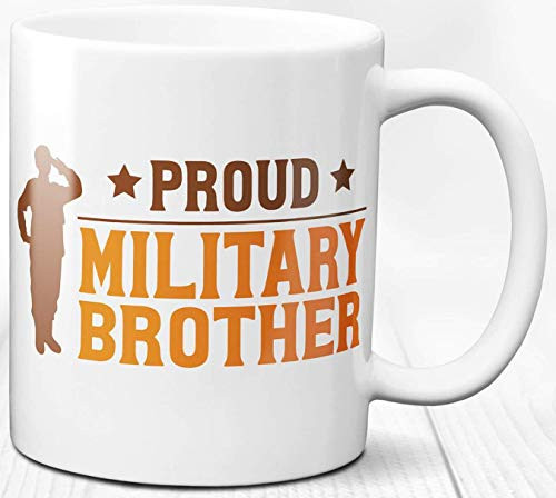 Military Brother Coffee Mug Proud Army Soldier Boy Sibling Gift 11 oz Ceramic Cup