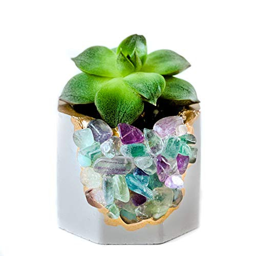 Geode Planter   Air Plant Holder   Fluorite Crystal Planter   Succulent Pot   Purple and Gold Cactus Pot   Crystal Candle Holder