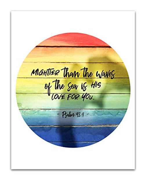 Psalm 93 4 inch Mightier Than The Waves of the Sea is His Love For You. inch Bible Verse Wall Print- Unframed 11 x 14 Print - Inspirational Gift for Family and Friends Psalm 93 4 inch Mightier Than The Waves of the Sea is His Love For You. inch Bible Verse Wall Print- Unframed 11 x 14 Print - Inspirational Gift for Family and Friends
