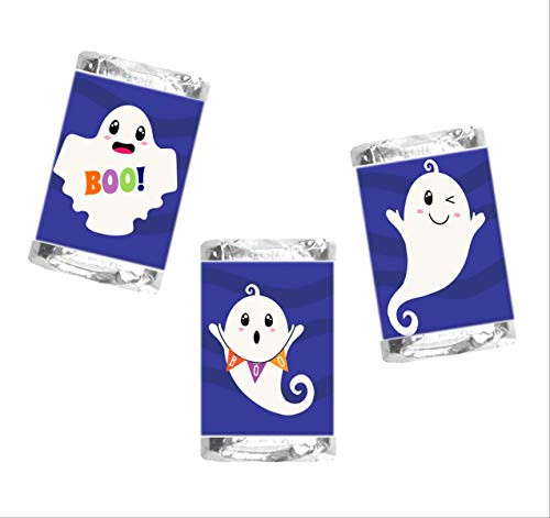 Ghost Halloween Personalized Mini Candy Bar Wrappers  Mini Candy Bar Labels for Kids Party Favors  Pack of 105 Peel and Stick Mini Candy Wrapper Stickers
