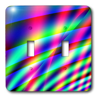 3dRose lsp_7637_2 Neon Lines 2 Abstract By Double Toggle Switch Multicolored
