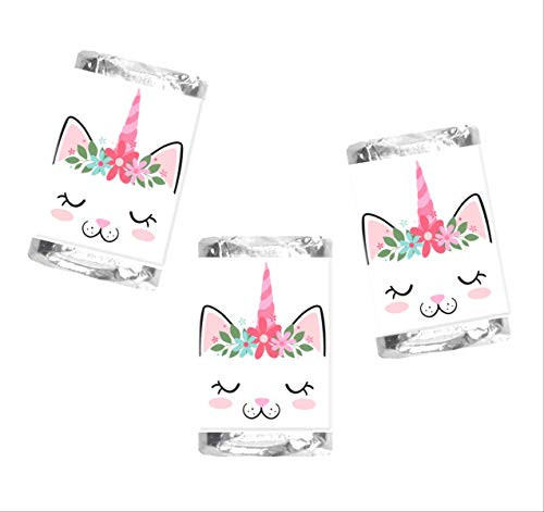 Caticorn Personalized Mini Candy Bar Wrappers  Mini Candy Bar Labels for Kids Party Favors  Pack of 105 Peel and Stick Mini Candy Wrapper Stickers