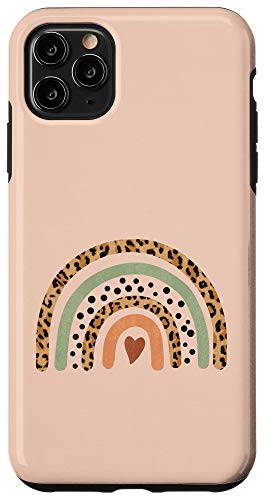 iPhone 11 Pro Max Boho Leopard Rainbow Bohemian Valentines Day Heart Gift Case