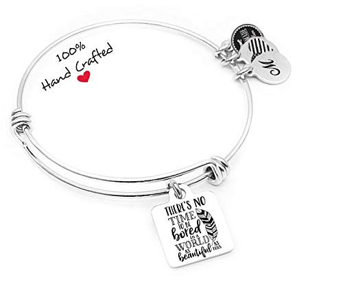 There s no time to be bored in world as beautiful as this  travel  adventure  Personalized bracelet  Personalized jewelery  Bracelet