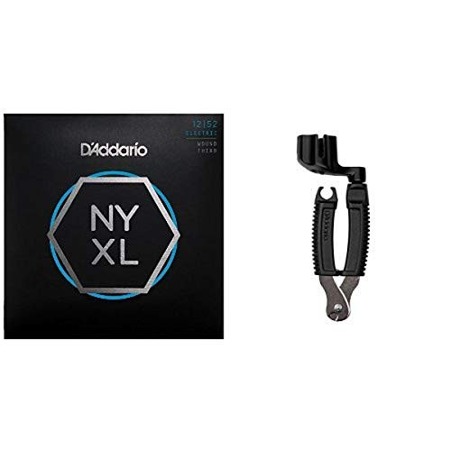 D Addario NYXL1252W Electric Guitar Strings  Light Wound 3rd  12-52 and Pro-Winder String Cutter Bundle