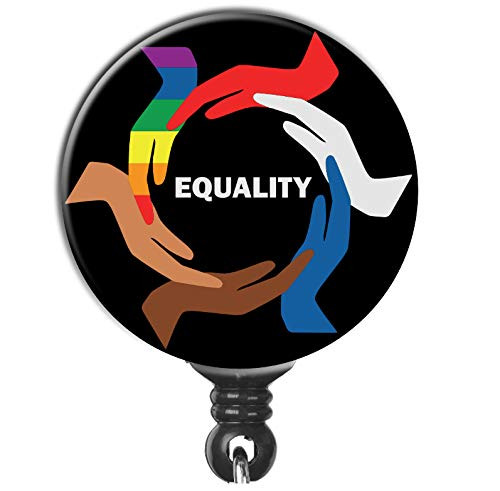 Equality Hands LGBT Human Rights Badge Reel ID Holder