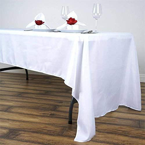 Efavormart 60x126 White Wholesale Linens Rectangle Polyester Tablecloths Banquet Linen Wedding Party Restaurant Tablecloth