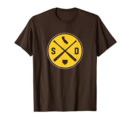 Classic San Diego Baseball Bat SD Patch T-Shirt Classic San Diego Baseball Bat SD Patch T-Shirt