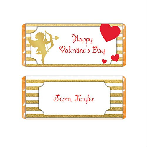 Valentine s Day Cupid Candy Wrapper  Personalized Labels for Hershey Bars  Kids Class Valentine  Pack of 20