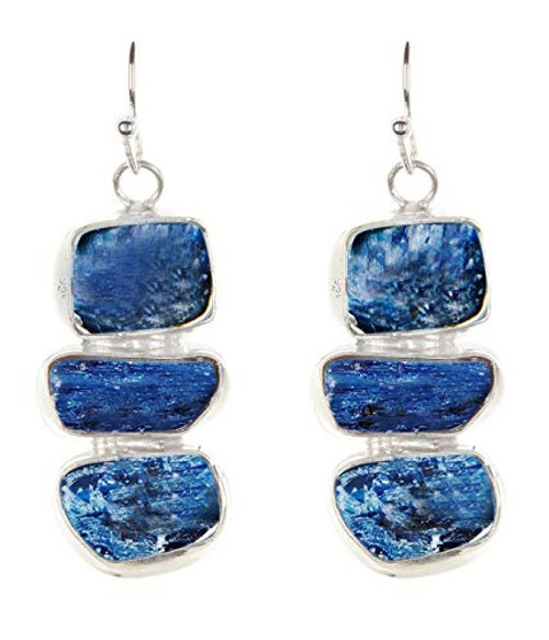 Sterling Silver With Kyanite Multi Gemstone Wholesale Fashion Jewelry Drop Earrings Sterling Silver With Kyanite Multi Gemstone Wholesale Fashion Jewelry Drop Earrings