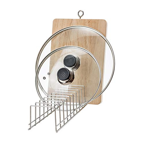 Slideep Pot Lid Organizer  Kitchen Dish Plate Storage Organizer and Drying Rack  Bakeware Pot Lid Rack Holder Organizer  Pantry and Cabinet Holder Stainless Steel