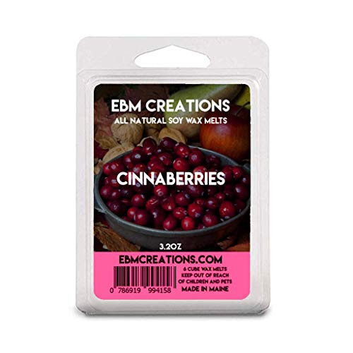 Cinnaberries Scented All Natural Soy Wax Melts - 6 Cube Clamshell 3.2oz Highly Scented Cinnaberries Scented All Natural Soy Wax Melts - 6 Cube Clamshell 3.2oz Highly Scented