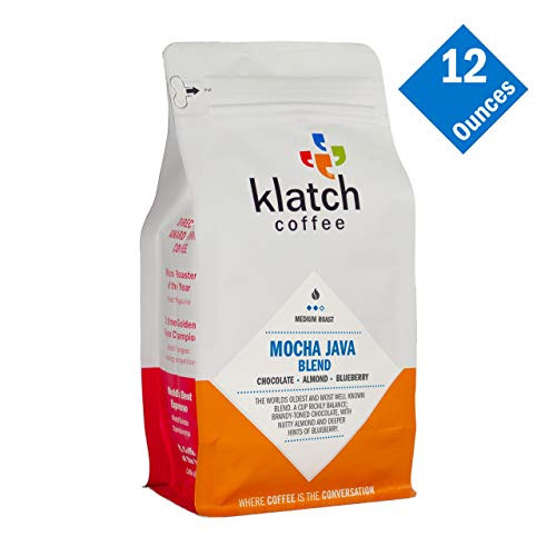Klatch Coffee Mocha Java Blend Medium Roast  12 Ounces  Whole Bean