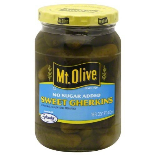 Mt. Olive Sweet Gherkins No Sugar Added 16 Oz  Pack of 2