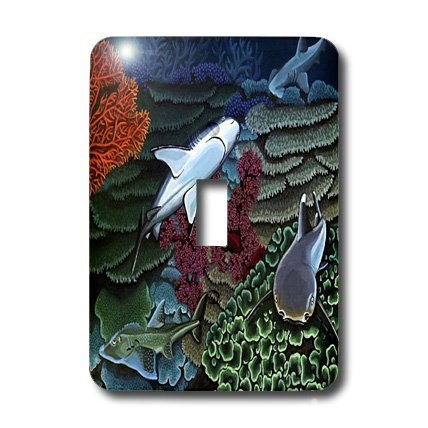 3dRose lsp_3223_1"REEF SHARKS" Single Toggle Switch